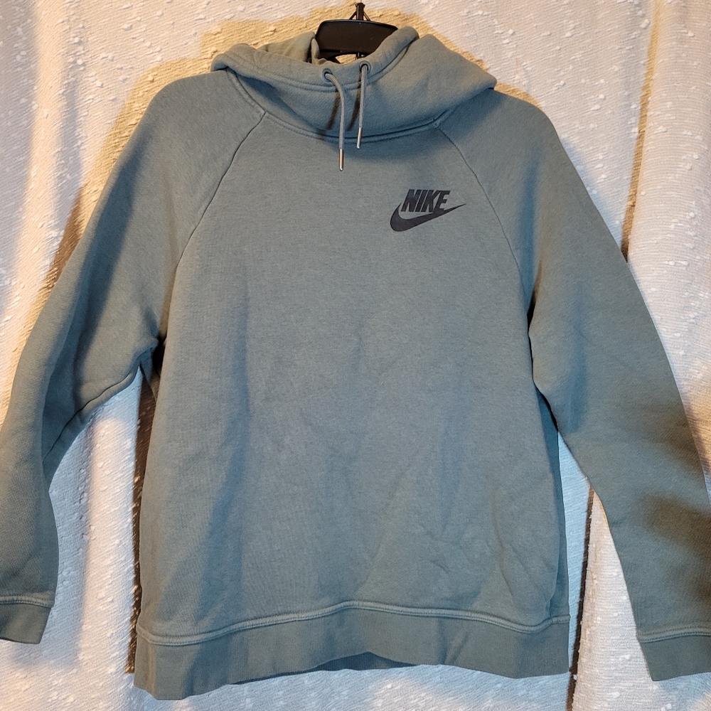 Nike Cowl Sweatshirt Hoodie Women's Size Large Slate Teal Green Running Sports